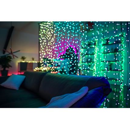 Twinkly - Cortina de Navidad LED para exteriores regulable RGBW CURTAIN 210xLED 6,1m IP44 Wi-Fi