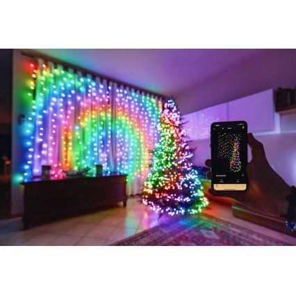 Twinkly - Cortina de Navidad LED para exteriores regulable RGBW CURTAIN 210xLED 6,1m IP44 Wi-Fi