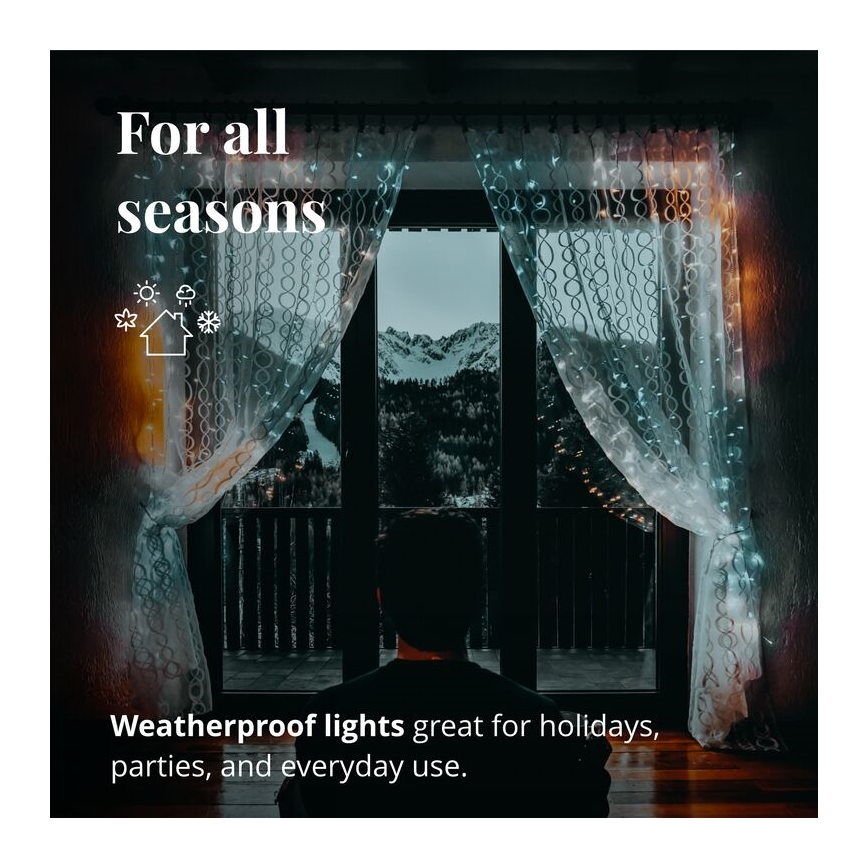 Twinkly - Cortina de Navidad LED para exteriores regulable RGBW CURTAIN 210xLED 6,1m IP44 Wi-Fi