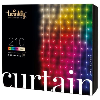 Twinkly - Cortina de Navidad LED para exteriores regulable RGBW CURTAIN 210xLED 6,1m IP44 Wi-Fi