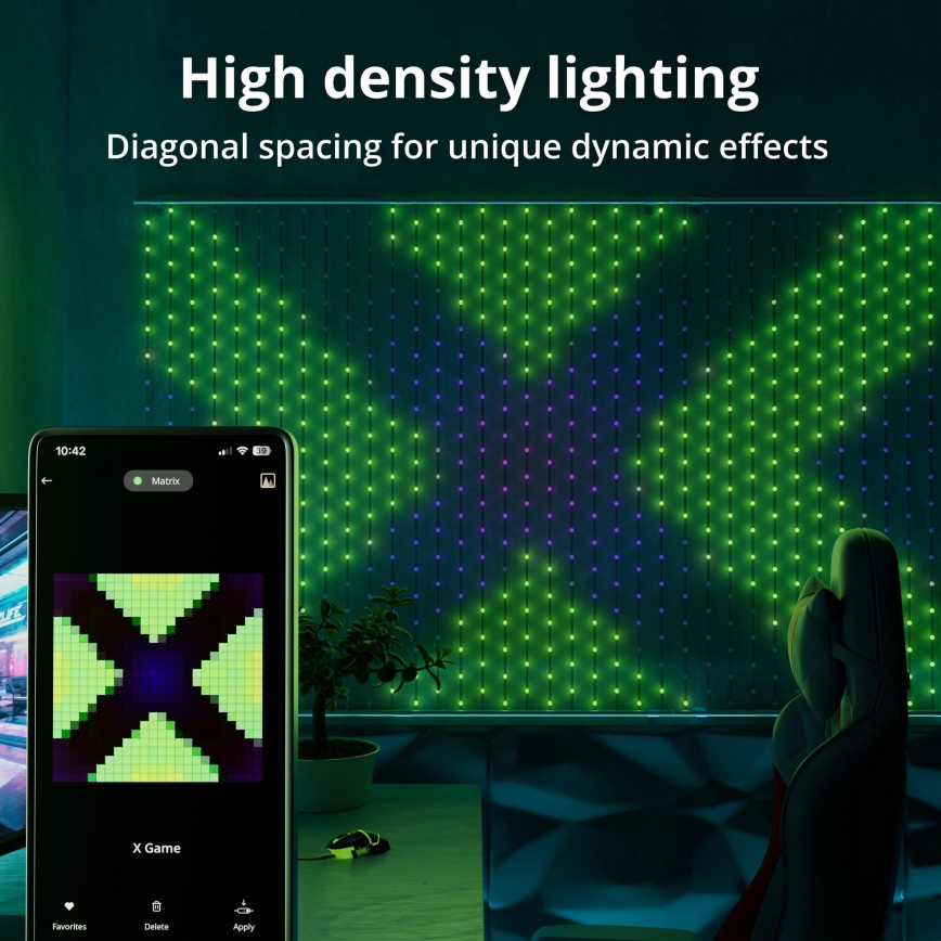 Twinkly - Cortina de Navidad LED RGB Regulable 1x1m Wi-Fi