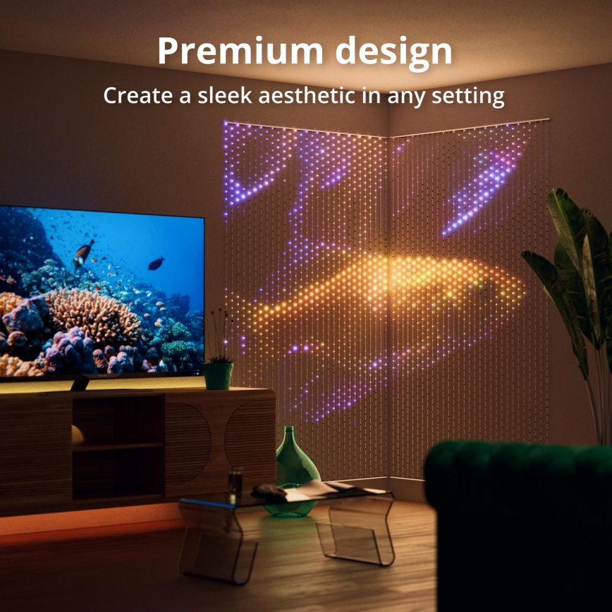 Twinkly - Cortina de Navidad LED RGB Regulable 1x1m Wi-Fi