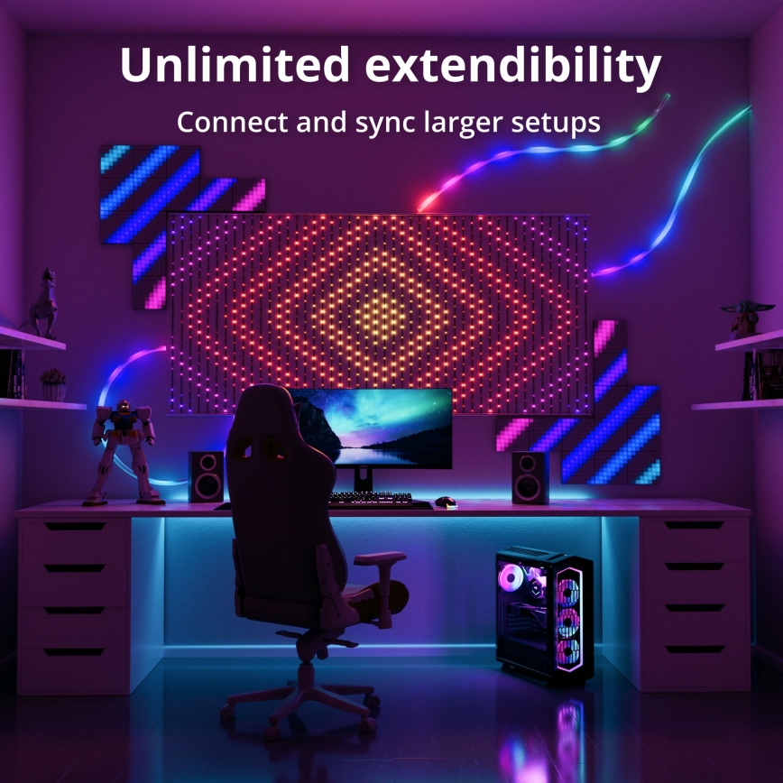 Twinkly - Cortina de Navidad LED RGB Regulable 1x1m Wi-Fi