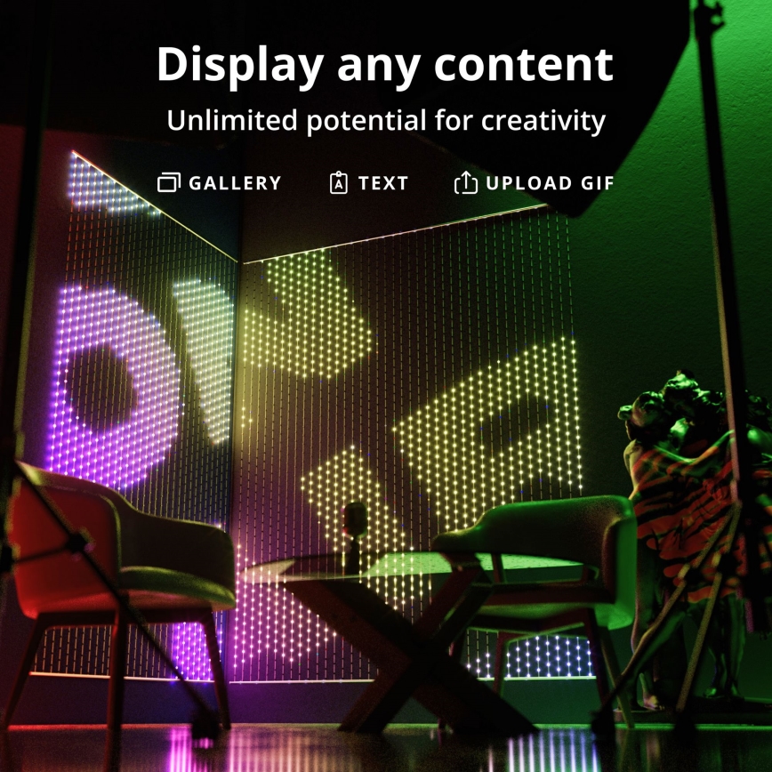 Twinkly - Cortina de Navidad LED RGB Regulable 1x1m Wi-Fi