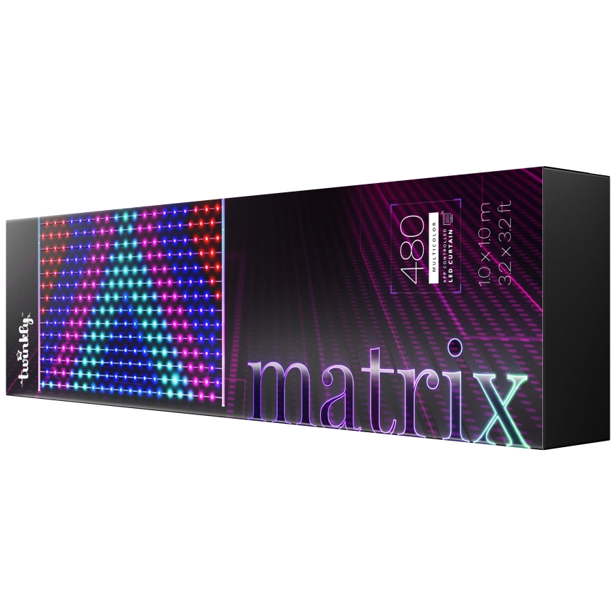 Twinkly - Cortina de Navidad LED RGB Regulable 1x1m Wi-Fi