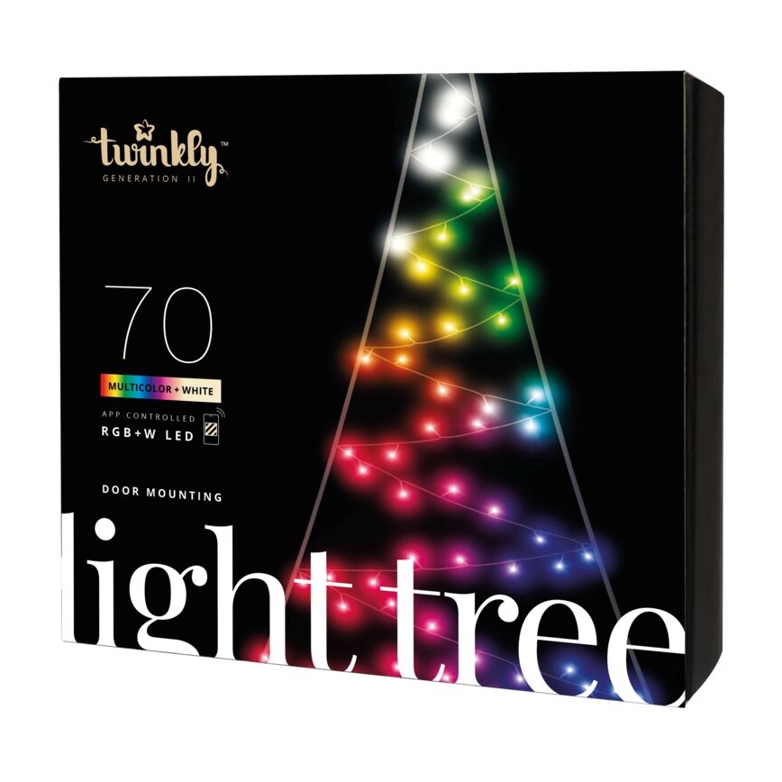 Twinkly - Árbol de Navidad exterior regulable LED RGBW LIGHT TREE 70xLED IP44 Wi-Fi