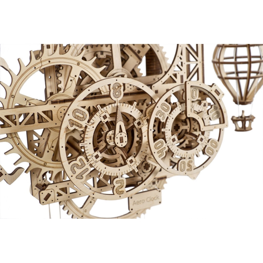 Ugears - 3D puzzle mecánico de madera Reloj de pared Aero
