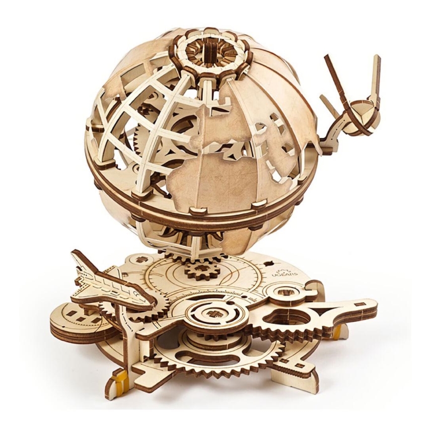 Ugears - Puzzle mecánico 3D de madera Globo terráqueo