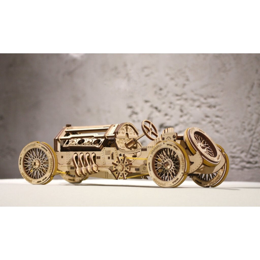 Ugears - Puzzle mecánico 3D de madera U9 Auto Grand Prix