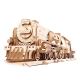 Ugears - Puzzle mecánico de madera 3D Locomotora de vapor V-Express con ténder