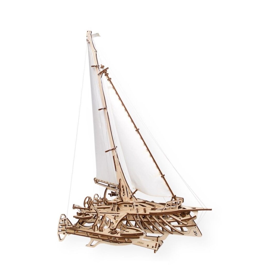 Ugears - Rompecabezas mecánico 3D de madera Velero Merihobus trimarán