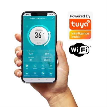 Unidad de recuperación de calor para habitaciones 12W Wi-Fi Tuya + control remoto
