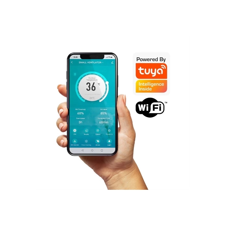 Unidad de recuperación de calor para habitaciones 12W Wi-Fi Tuya + control remoto