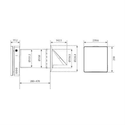 Unidad de recuperación de calor para habitaciones 12W Wi-Fi Tuya + control remoto