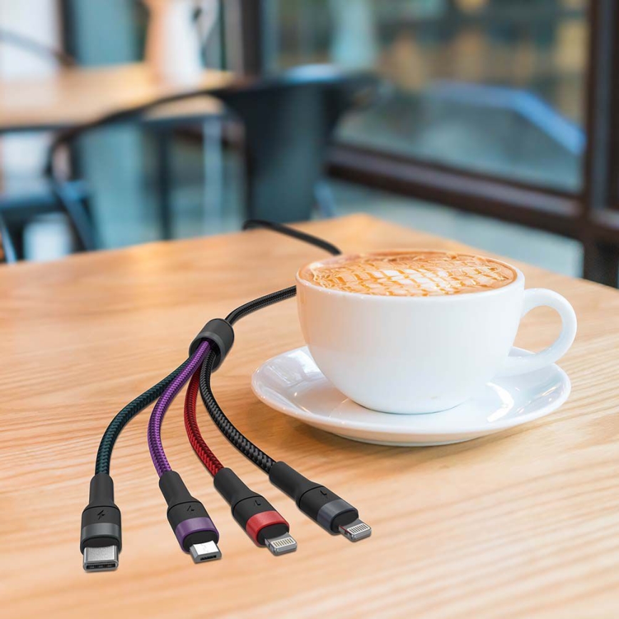 USB / USB Lightning / MicroUSB / USB-C 1,2m multicolor