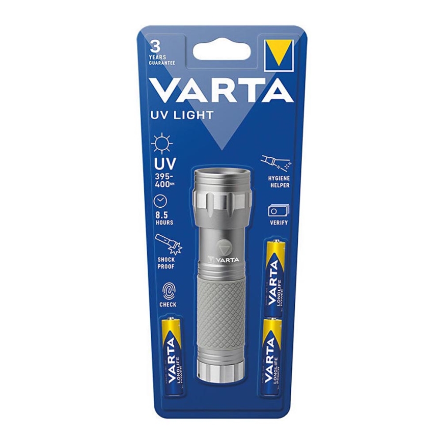 Varta 15638101421 - Linterna LED UV LIGHT UV/3xAAA