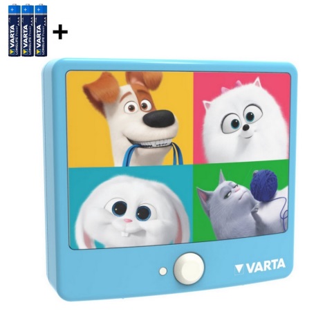 Varta 15642 - LED Aplique infantil con sensor THE SECRET LIFE OF PETS LED/3xAAA