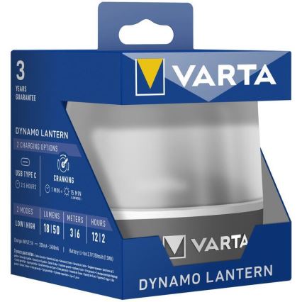 Varta 17670101111 - Luz LED recargable DYNAMO LANTERN LED/5V IP54
