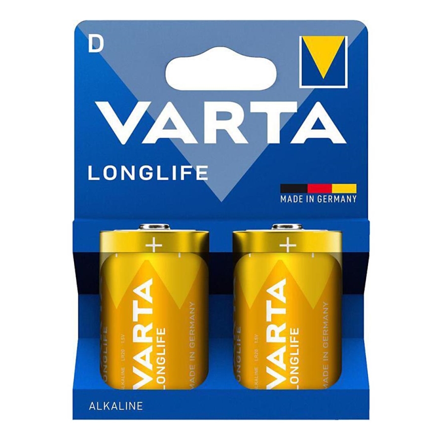 Varta 4120101422 - 2 pz Batería alcalina LONGLIFE D 1,5V