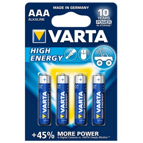 Varta 4903 - 4 pz. Pila alcalina HIGH ENERGY AAA 1,5V