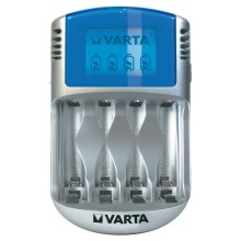 Varta 57070 - Cargador de baterías LCD 4xAA/AAA 100-240V/12V/5V