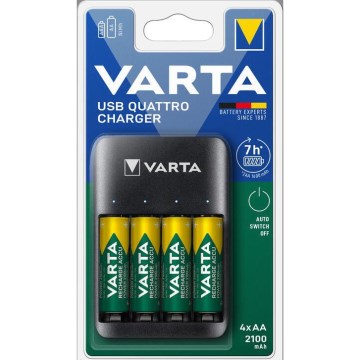 Varta 57652101451 - Cargador de baterías 4xAA/AAA 2100mAh 5V