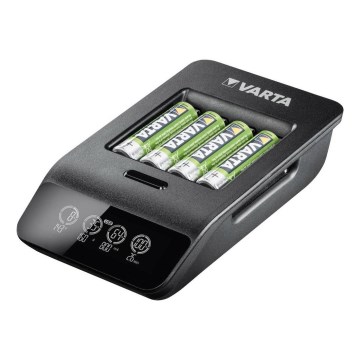 VARTA 57684 - LCD Cargador Smart 4xAA/AAA carga 1,5h