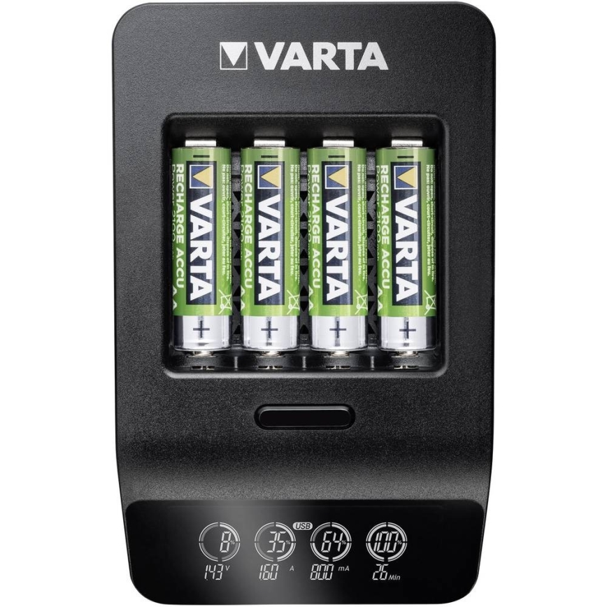 VARTA 57684 - LCD Cargador Smart 4xAA/AAA carga 1,5h