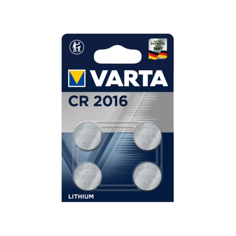 Varta 6016101404 - 4 uds Pila de botón de litio ELECTRONICS CR2016 3V