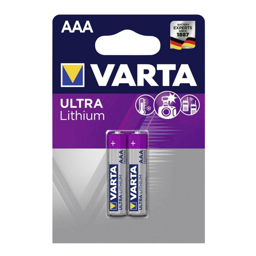 Varta 6103301402 - 2 uds Batería de Litio ULTRA AAA 1,5V