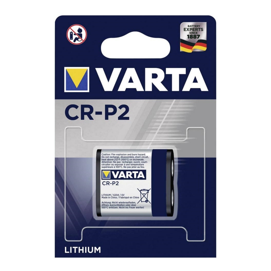 Varta 6204301401 - 1 pc Batería de litio para cámaras CR-P2 6V