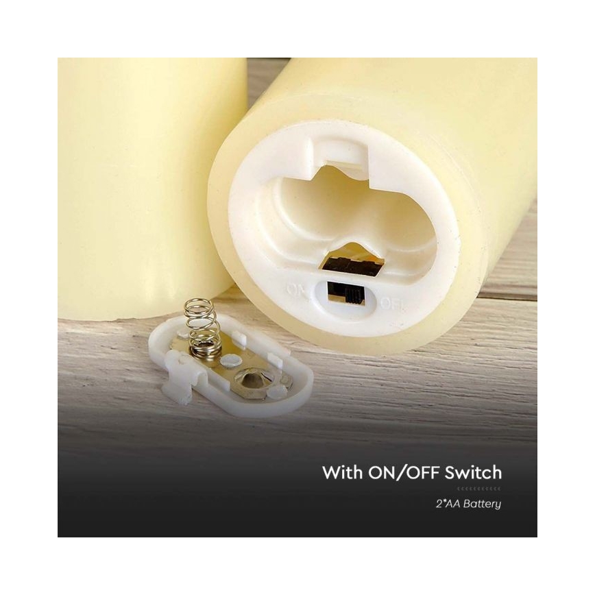 Vela LED LED/2xAA blanco cálido 11 cm