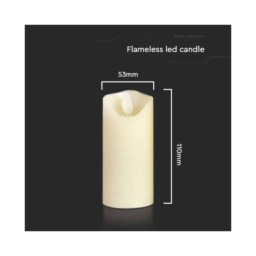 Vela LED LED/2xAA blanco cálido 11 cm