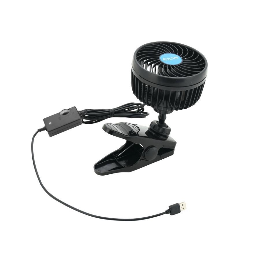 Ventilador con clip USB 4W/5V negro
