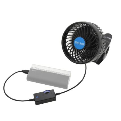 Ventilador con clip USB 4W/5V negro