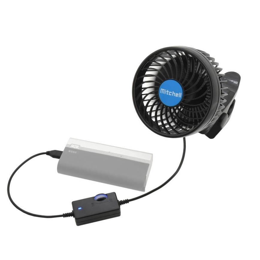 Ventilador con clip USB 4W/5V negro