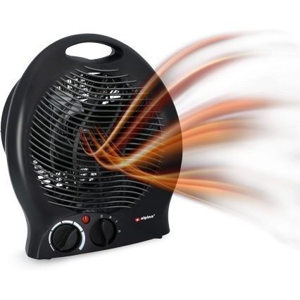 Ventilador con elemento calefactor 1000/2000W/230V negro