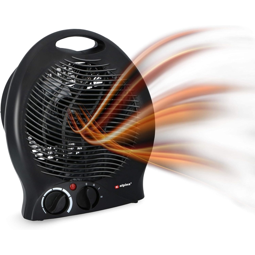 Ventilador con elemento calefactor 1000/2000W/230V negro
