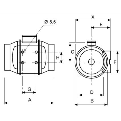 Ventilador de baño TD-250/100 24W/230V IP44