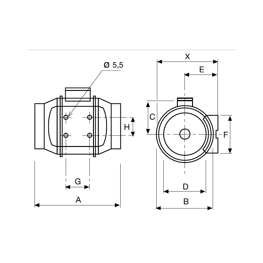 Ventilador de baño TD-250/100 24W/230V IP44
