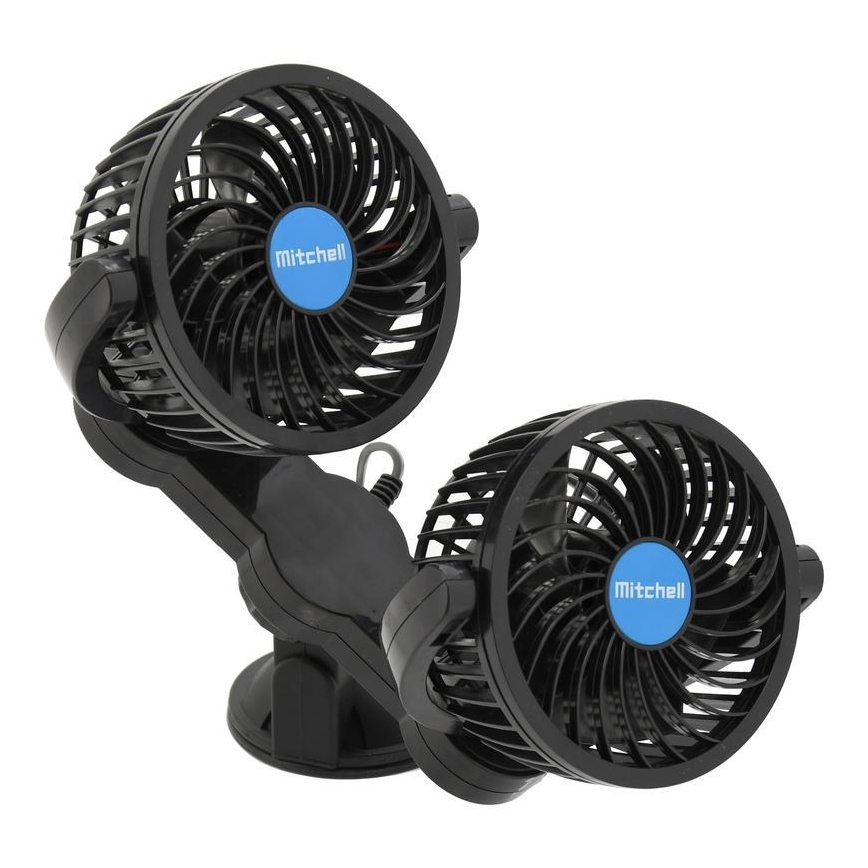 Ventilador de coche con ventosa 7W/12V negro
