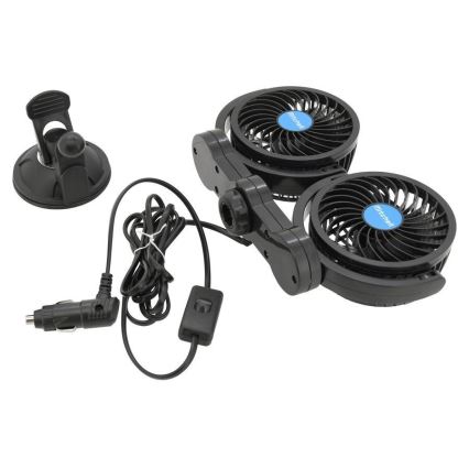 Ventilador de coche con ventosa 7W/12V negro