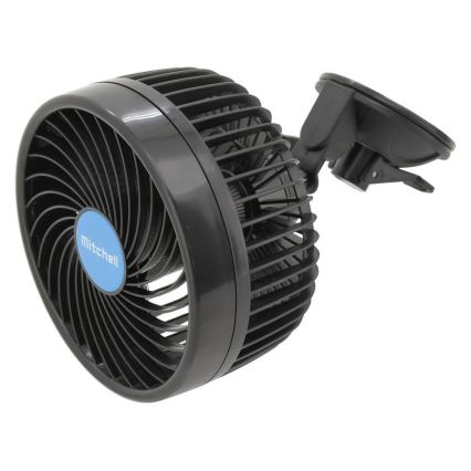 Ventilador de coche con ventosa 9W/12V negro