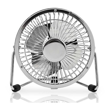 Ventilador de mesa 3W/USB 10 cm cromo brillante