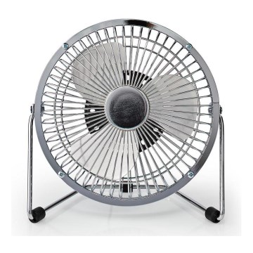 Ventilador de mesa 3W/USB 15 cm cromo brillante