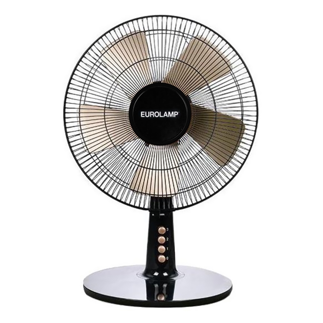 Ventilador de mesa 40W/230V diá. 35 cm negro/dorado