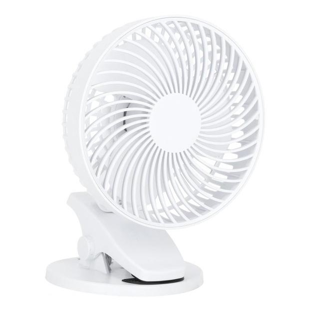 Ventilador de mesa recargable con clip VIENTO 6W/5V 2000 mAh blanco