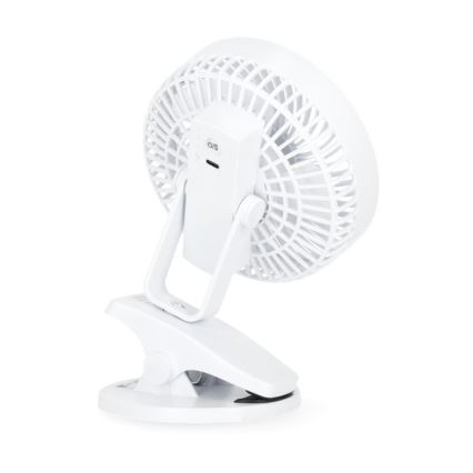 Ventilador de mesa recargable con clip VIENTO 6W/5V 2000 mAh blanco