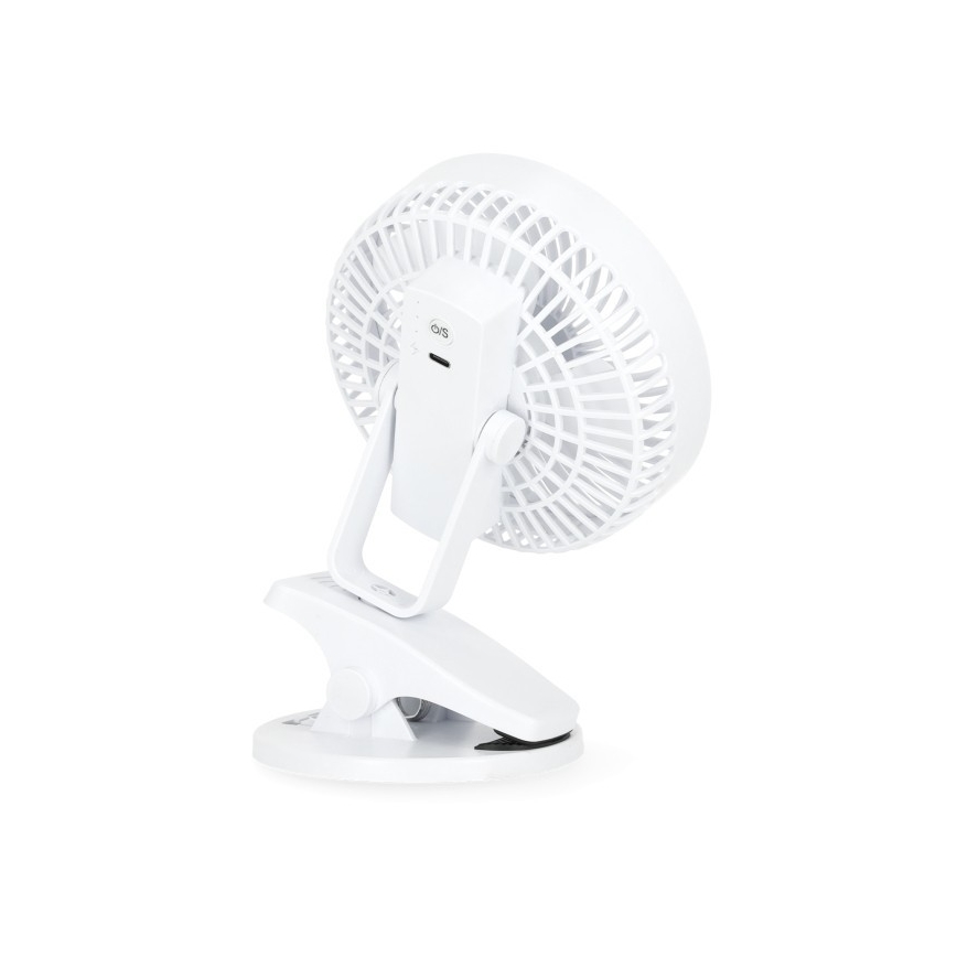 Ventilador de mesa recargable con clip VIENTO 6W/5V 2000 mAh blanco