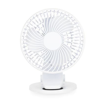 Ventilador de mesa recargable con clip VIENTO 6W/5V 2000 mAh blanco